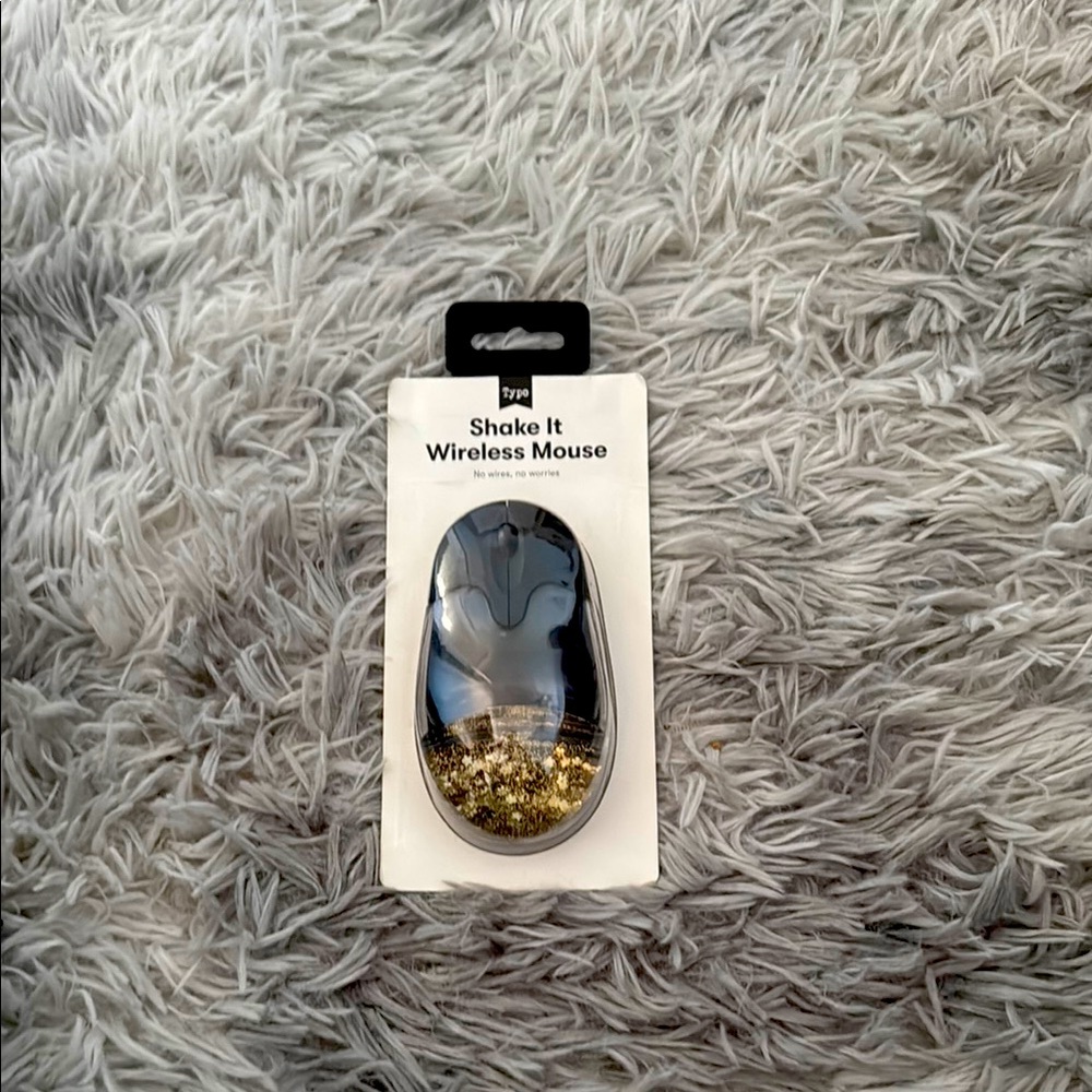Shake It Wireless Mouse with Gold Glitter